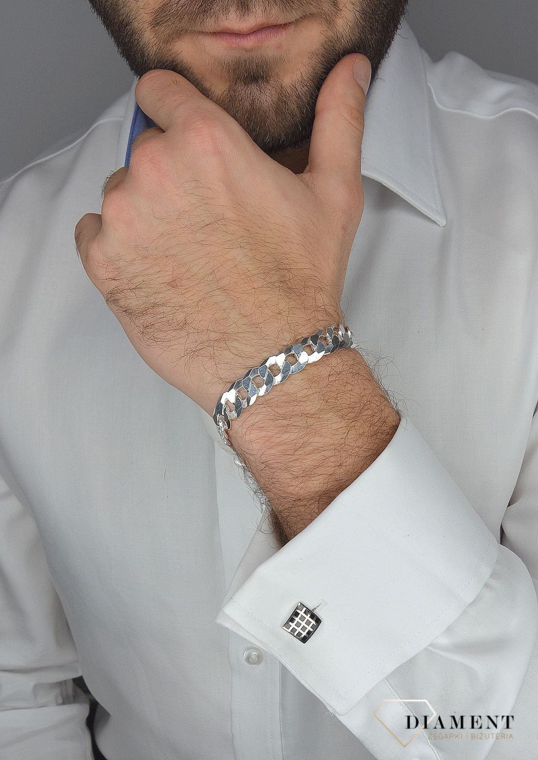 Bransoletka srebrna męska 925 Pancerka DIA-BRA-2085-300-925 11mm.jpg